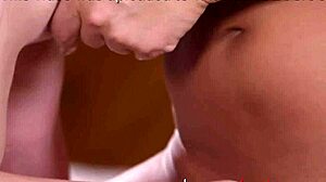 Blonde milf grinds pussy on teen in steamy scissoring play.