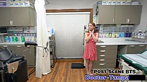 Dr Tampa's Orgasm Research: Petite Mira Monroe's Shaved Pussy Squirt In Latex POV Toys
