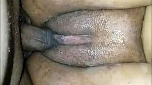 i love watching this big black cock stretch her ebony hole till she squirts hard