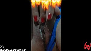 blonde latina milf fingers clit in lingerie pov homemade horny cum