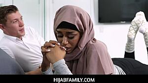 damn, this tiny hijab muslim ebony teen milu blaze rides her stepbrother's cock like a pro