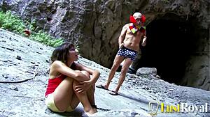 Busty 18+ wife with huge ass takes clown's monster cock rough doggystyle!