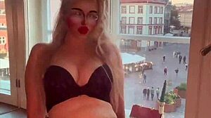 blonde belly dancer goddess with glasses dances to my domination song