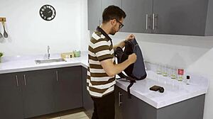 Curly brunette ff m strippers turn muggers ripping fishnets for group pound