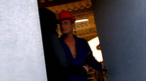 Beautiful brunette with big natural tits begs for anal pounding in construction site creampie