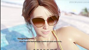 Why's stepson sniffing stepmom's huge bikini ass while lotioning her up?