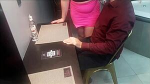 Sexy Long Hair Blonde Milf in Miniskirt with Big Ass Gets Bareback Anal Gaping