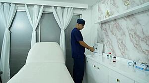 When my gynecologist examines me I get so horny I fuck his hot assistant right there