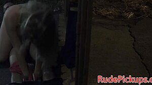 Bound Teen Rides Pickup Cock Outdoors Rough