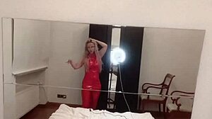 blonde belly dancer goddess with glasses dances to my domination song