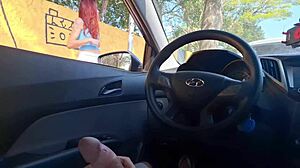 Skinny Redhead Student Flashes Miniskirt and Masturbates Riskily on Public Street