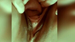 mature milf's huge shaved pussy gapes wide open from extreme hardcore fingering and hand stretching