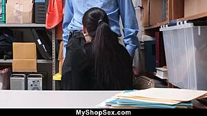 How does pro thief negotiate pussy ride with busty officer?