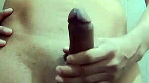 flaco vergon strokes monster cock solo in work bathroom