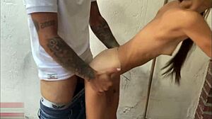 My horny stepsister begs interracial fuck while washing clothes