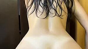 dripping wet teen roommate bent over dorm sink post-shower doggystyle