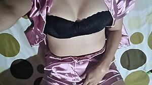 Skinny Colombian wife spreads legs wide fingering wet pussy solo homemade armpit tease