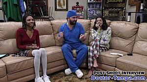 doctor tampa humiliates ebony cheerleader solana with speculum pussy spread in exam