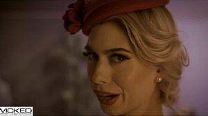 smokin' blonde babe bends over for sloppy deepthroat then gets tight pussy pounded doggystyle