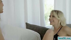 pretty lesbian friends tease soft pussies with tongues and sneaky fingers