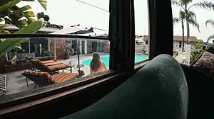 GIGI BREEZE CAUGHT NAKED SUNBATHING BY THE POOL!