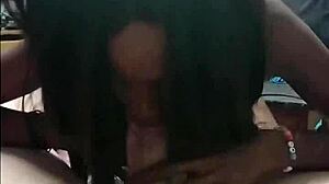 Wife skips cleaning to suck my cock with her saggy tits out.