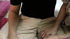 Tricked Japanese cougar into mmf 3some with boy and old men?