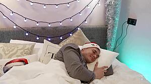 the snow maiden visits good boy tim for his big cock reward after christmas