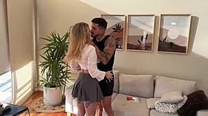 cheating blonde wife texts me to fuck her juicy tight pussy hard doggystyle while muscular husband is out creampie finish