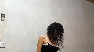 voyeur spies athletic colombian model undressing perfect tits outdoors