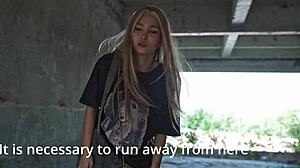 Skinny Asian Student Fingers Tight Wet Pussy to Squirting Orgasm with Book of Evil