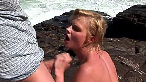 wanna see big boobed babe double penetrated by hung strangers on beach?