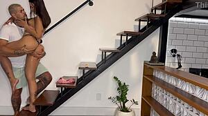 hey neighbor's wife digs my cream on stairs