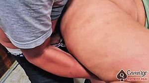 brazilian bbw wife creampied by bull while hubby watches cum drip