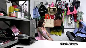 THIEF TATTOOED LATINA MILF FINGERED and FUCKED HARDCORE for Stealing on Hidden Office Cam!