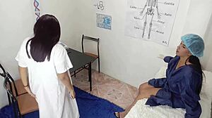 BEAUTIFUL BIG-ASS doctor rips clothes for juicy milf patient scissoring orgasm squirt