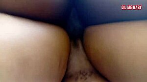 Juicy black babe's tight wet pussy fucked homemade until womb shifts deep