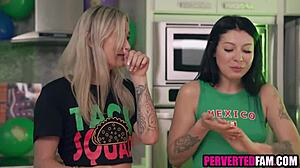 stepsis joins stepbro for taboo threesome pounding on cinco de mayo