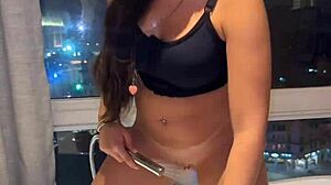 brazilian bombshell's huge pussy lips beg for hard rubbing