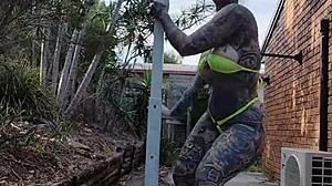 hey girl, you seeing melody radford's huge fake tits and fat ass shaking wild in leaked micro bikini twerk pole dance?