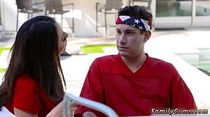 step daddy wakes stepdaughter to fuck on fourth of july taboo