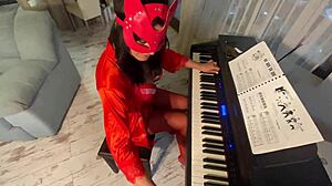 milfycalla worships piano teacher's throbbing cock with her huge ass