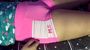 she deserved it... caught stepdaughter's hairy pussy bulging in leggings workout