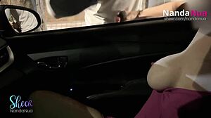 Blonde Milf Flashes Big Tits in Car Then Gets Bent Over for BBC Doggy on Street While Cuck Watches