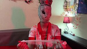 nurse from silent hill makes my heart race with her sexy halloween costume and taboo roleplay fuck