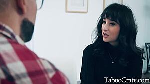 stepdad blackmails petite teen daughter with his thick carrot to stop her escape