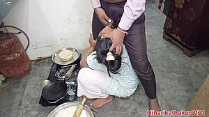 Desi Stepmom's Kitchen Bend-Over Fuels Secret Hard Fuck