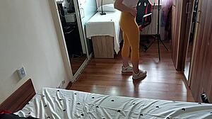 Sharing Bed with Stepdad Leads to Bareback Creampie Fuck