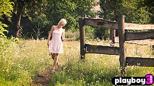 stunning petite blonde milf zazie passion strips naked outdoors flashing small perky tits