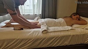 A Naughty Marie's Oiled Tits and Tight Pussy Tease Bedroom Massage